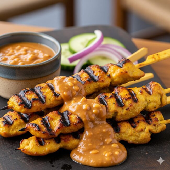Chicken Satay with Peanut Sauce